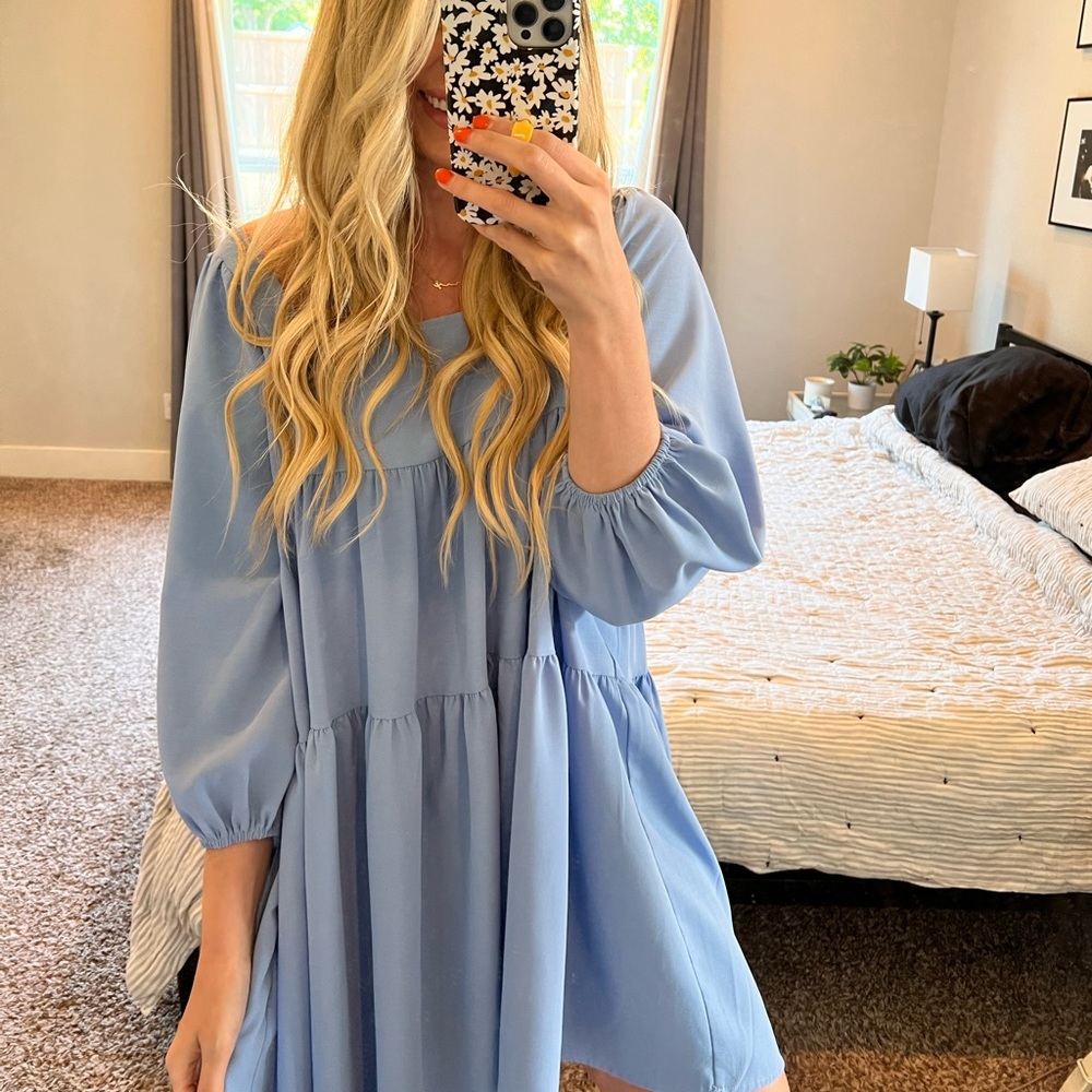 Blue mini dress